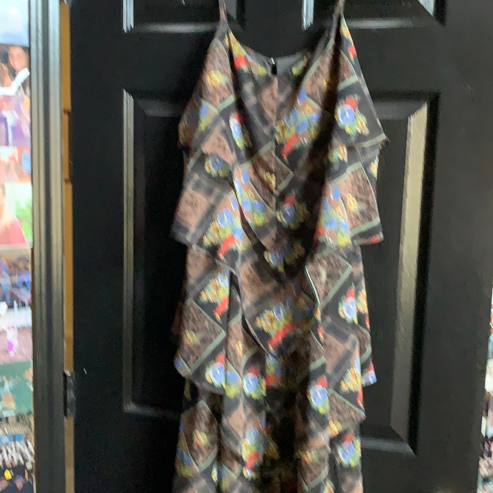 Spaghetti strap summer dress with ruffling